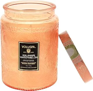 Voluspa Kalahari Watermelon Candle | Large Glass Jar | 18 Oz | 100 Hour Burn Time | All Natural Wicks and Coconut Wax for Clean Burning | Vegan | Poured in The USA