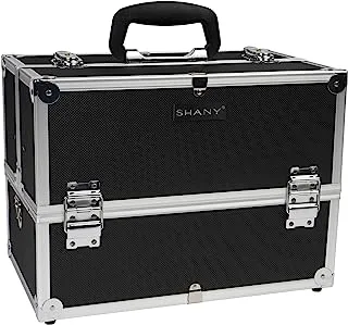 SHANY Essential Pro Makeup Train Case with Shoulder Strap and Locks - Jet black