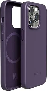 LEVELO Iris Compatible with Magsafe Liquid Silicone Case Shock Absorbent, Anti-Scratch, Ultra-Slim, Bumper Protection, Compatible with iPhone 14 Pro (Purple)