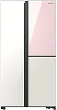 ثلاجة Samsung RT35CG5420WW جنبًا إلى جنب مع عرض طعام ، سعة 640 لتر ، أبيض