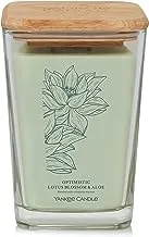Yankee Candle Optimistic Lotus Blossom & Aloe Well Living Collection شمعة مربعة كبيرة ، 19.5 أونصة.