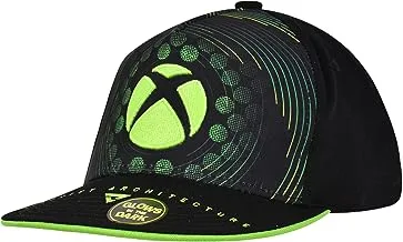 Concept One Microsoft Xbox Baseball Hat, Glow in The Dark Skater Adult Snapback Cap with Flat Brim, Green/Black, One Size, Black/Green, One Size