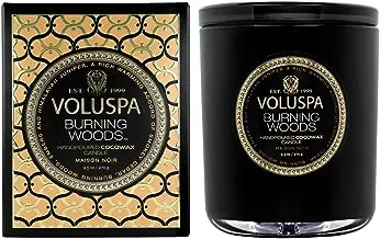 Voluspa Burning Woods Classic Candle | 60 Hour Burn Time | Natural Wicks for a Clean Burn | Vegan | Poured in The USA