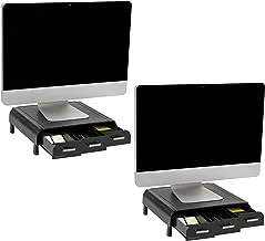 مايند ريدر 2Monsta3D-Blk ، كمبيوتر محمول ، حامل شاشة آيماك ومنظم مكتبي مع 3 رسومات للتخزين ، عبوتين ، أسود