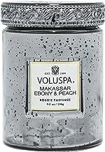 Voluspa Makassar Ebony & Peach Candle | Small Glass Jar | 5.5 Oz. | 50 Hour Burn Time | Hand-Poured Coconut Wax + Al Natural Wicks for a Clean Burn | Vegan | Poured in The USA