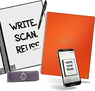 Rocketbook Core Reusable Smart Notebook | Innovative, Eco-Friendly, Digitally Connected Notebook with Cloud Sharing Capabilities | Lined, 8.5