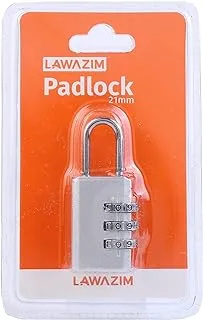 Lawazim Combination Padlock -3 Piece 21milimeter Silver- Shackle Combination Lock Dial Lock Gym & School locker lock Travel lock Luggage lock Storage Unit Cabinet Keyless lock 3 digits Resettable lock