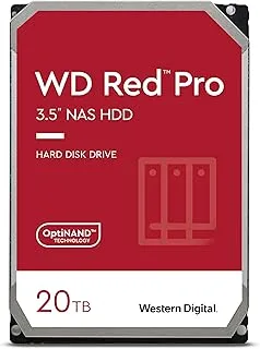 ويسترن ديجيتال 20 تيرا بايت WD Red Pro NAS محرك أقراص صلبة داخلي - 7200 لفة في الدقيقة ، SATA 6 جيجابت / ثانية ، CMR ، 512 ميجا بايت ذاكرة تخزين مؤقت ، 3.5 بوصة - WD201KFGX