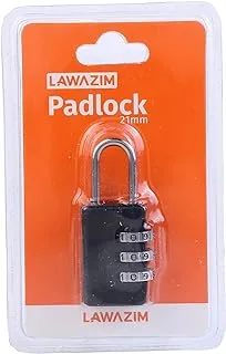 Lawazim Combination Padlock 3 Piece BlackTools & Home Improvement Hardware Padlocks Hasps Combination Padlocks Luggage Locks black 21 milimeter BUN1438