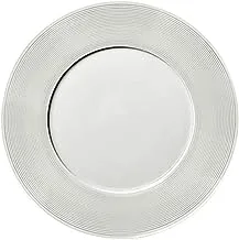 BARALEE PORCELIAN CERAMIC WISH FLAT PLATE, Dinner plate, Round platter, Serving plate, Porcelain platter, White, 27 CM WIDE RIM (10 5/8