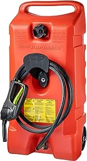 Scepter Flo N' Go Duramax 14 Gallon Portable Diesel Gas Fuel Tank Container Caddy with LE Fluid Transfer Siphon Pump and 10-Foot Long Hose, Red