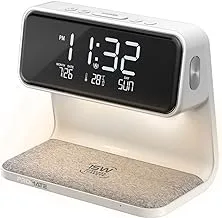 Promate Multi-Function LED Alarm Clock with 15W Wireless Charger