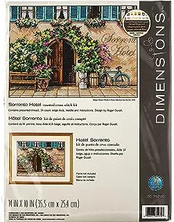 Dimensions Counted Cross Stitch Kit, Sorrento Hotel, 14 Count Beige Aida, 14'' x 10''
