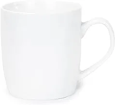 Shallow 350ml Office Mug Porcelain Ceramic Cup Tea Coffee Mug 8.5x9.5cm – White