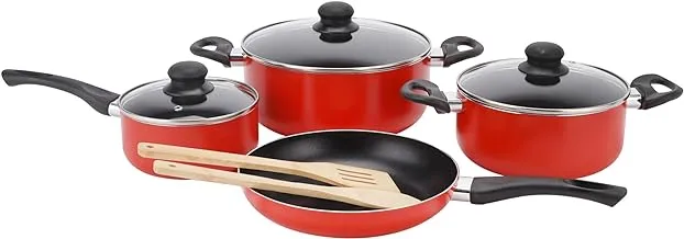Royalford 9-Piece Non-Stick Cookware Set Aluminum Body With 3-Layer Construction