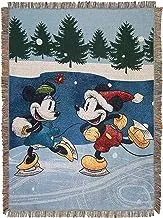 بطانية ديزني ميكي وميني ماوس، تزلج الشتاء، منسوجة، مقاس 48 بوصة × 60 بوصة، متعددة الألوان
