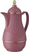Royalford Hadi 1L Vacuum Flask- RF11228 Glass Vacuum Flask with Pink Glass Inner Keeps Your Drinks Hot or Cold, Asbestos-Free and Hygienic Leak-Proof and Portable Design