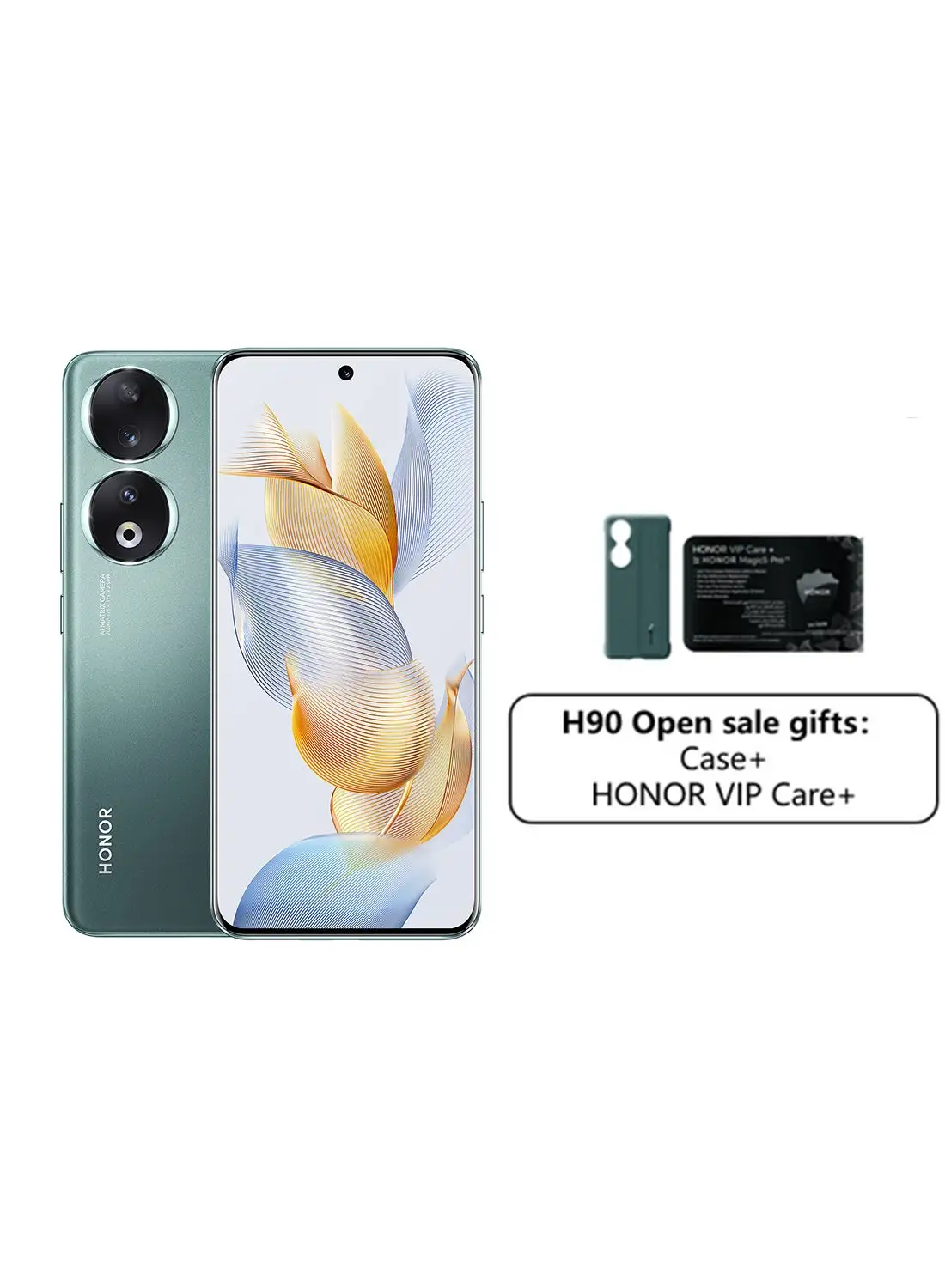 Honor 90 Dual Sim Emerald Green 12GB RAM 512GB 5G With Case And HONOR VIP Care - Middle East Version