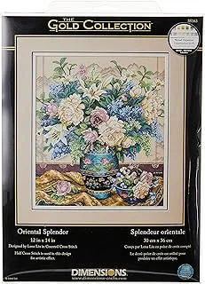 Dimensions Gold Collection Counted Cross Stitch Kit, Oriental Splendor, 18 Count Beige Aida, 12'' x 14''