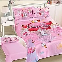 Unique Home Twin 4-Piece Reversible Comforter Set for Young Girls, 100% Microfiber Fabric (Premium Cotton Alternative), Bedding Set Perfect for an Enchanting Sleep Experience! (Pastel/Light Pink)