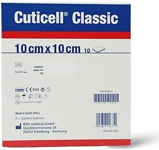 BSN Medical Cuticell Classic Sterile Paraffin Gauze Dressing Set 10-Pieces, 10 cm x 10 cm Size
