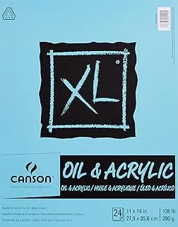 ورق زيتي وأكريليك من سلسلة كانسون XL ، وسادة قابلة للطي ، 11 × 14 بوصة ، 24 ورقة (136 رطلاً / 290 جم) - ورق فنان للكبار والطلاب