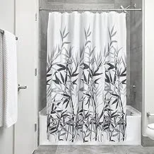 iDesign Anzu Fabric Shower Curtain Water-Repellent and Mold- and Mildew-Resistant for Master, Guest, Kids', College Dorm Bathroom, 72