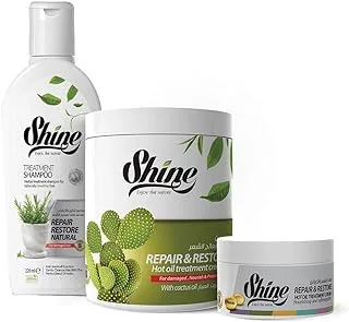 Transform Your Hair with the Nourishing Power of Shine Aloe Vera - Complete Hair Set with Shampoo, Bath, and Mask
