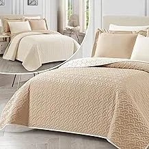 Premium Twin 4-Piece Bedspread Set for Modern Bedrooms - 100% Microfiber (Premium Cotton Alternative), and Luxurious Bedding Ensemble (For All Seasons, Contrast of Solid Color, Reversible)