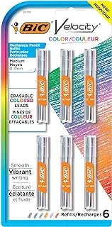 قلم رصاص ميكانيكي BIC Velocity الملون لإعادة الملء فقط ، نقطة متوسطة (0.7 مم) ، ألوان متنوعة ، عبوة مكونة من 36 قطعة