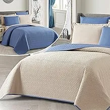 Premium Twin 4-Piece Bedspread Set for Modern Bedrooms - 100% Microfiber (Premium Cotton Alternative), and Luxurious Bedding Ensemble (For All Seasons, Contrast of Solid Color, Reversible)