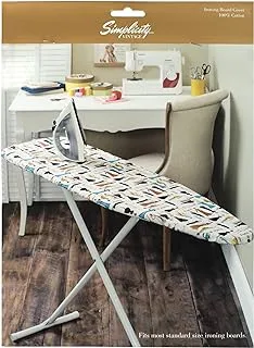 Simplicity Vintage 558354021 100% Cotton Ironing Board Cover with Retro Sewing Pattern Artwork, Multicolor, Finished Size 9
