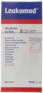 BSN Medical Leukomed Non-Woven Sterile Adhesive Wound Dressing with Pad, 10 cm x 25 cm Size
