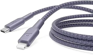 Powerology New Braided 60W Type-C to Lightning Cable, 2 Meter Length, Purple