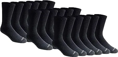 Dickies mens Multi-Pack Cotton Blend Cushioned Work Crew Socks (18 & 36 Pairs Socks (pack of 18)