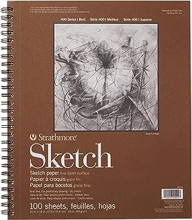 Strathmore 400 Series Sketch Pad, 11x14 inch, 100 Sheets - Artist Sketchbook for Drawing, Illustration, Art Class Students