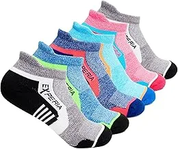 thorlos unisex-adult Experia Green Low Cut Socks, Black/Black/Teal/Purple/Blue/Pink (6 Pair), Large