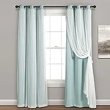 Lush Decor Sheer Grommet Curtains With Insulated Blackout Lining, Window Curtain Panels, Pair, 38