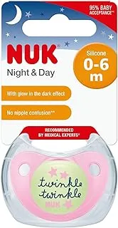 NUK Trendline Night Pacifier for 0-6 Months, Blue