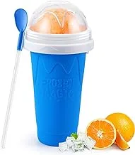 RELPOM® Slushie Maker Cup, TIK TOK Magic Quick Frozen Smoothies Cup, Cooling Cup, Double Layer Squeeze Slushy Maker Cup, Cool Stuff Birthday Gifts for Kids (Blue)