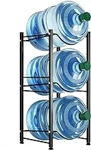 ECVV Water Cooler Jug Rack 3 Tier Water Bottle Storage Organizer Durable and Steady with Rubber Base for 5 Gallon Bottles Black