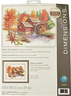Dimensions 'Glory of Autumn' Seasonal Counted Cross Stitch Kit, Ivory Aida, 14