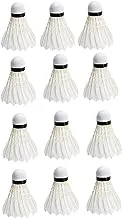Badminton Shuttlecocks - 12 Pack Duck Feather Shuttlecocks Birdies, Stable and Durable Sports Training High Speed Badminton Balls for Indoor Outdoor Game