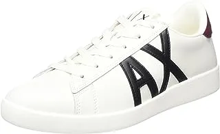 حذاء رياضي رجالي A | X Armani Exchange Leather Logo برقبة منخفضة