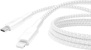 Powerology New Braided 60W Type-C to Lightning Cable, 2 Meter Length, White