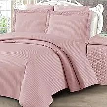 Unique Home Hotel Style King Comforter Bedding Set - 1 King Comforter, 1 Bedskirt (200x200+30+45cm with 100gsm Filling), 2 Pillow Shams, 2 Pillow Cases - Stripe Fabric, Hotel Collection