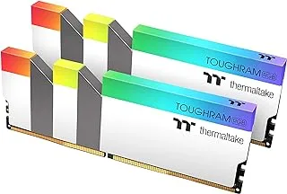Thermaltake TOUGHRAM RGB White DDR4 4400MHz 16GB (8GB x 2) 16.8 Million Color RGB Alexa/Razer Chroma/5V Motherboard Syncable RGB Memory R022D408GX2-4400C19A