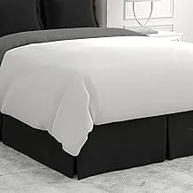 Bed Maker's لا ترفع أبدًا التفاف مرتبتك حول السرير ، نمط كلاسيكي ، قماش مقاوم للتجاعيد منخفض الصيانة ، طول السقوط التقليدي 14 بوصة ، التوأم ، أسود