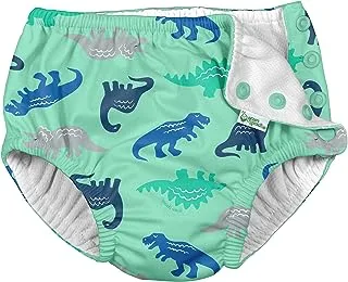i play. by green sprouts Boys' Reusable Swim Diaper, Sefoam Simple Dino, 18 Months