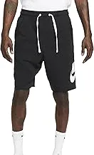 Nike Club Alumni Big Logo French Terry Shorts, Men's, Size XL, Black/White/(White)